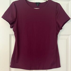 Halogen Burgundy Fitted Short Sleeve Top